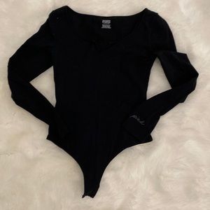 Pink black long sleeve bodysuit
